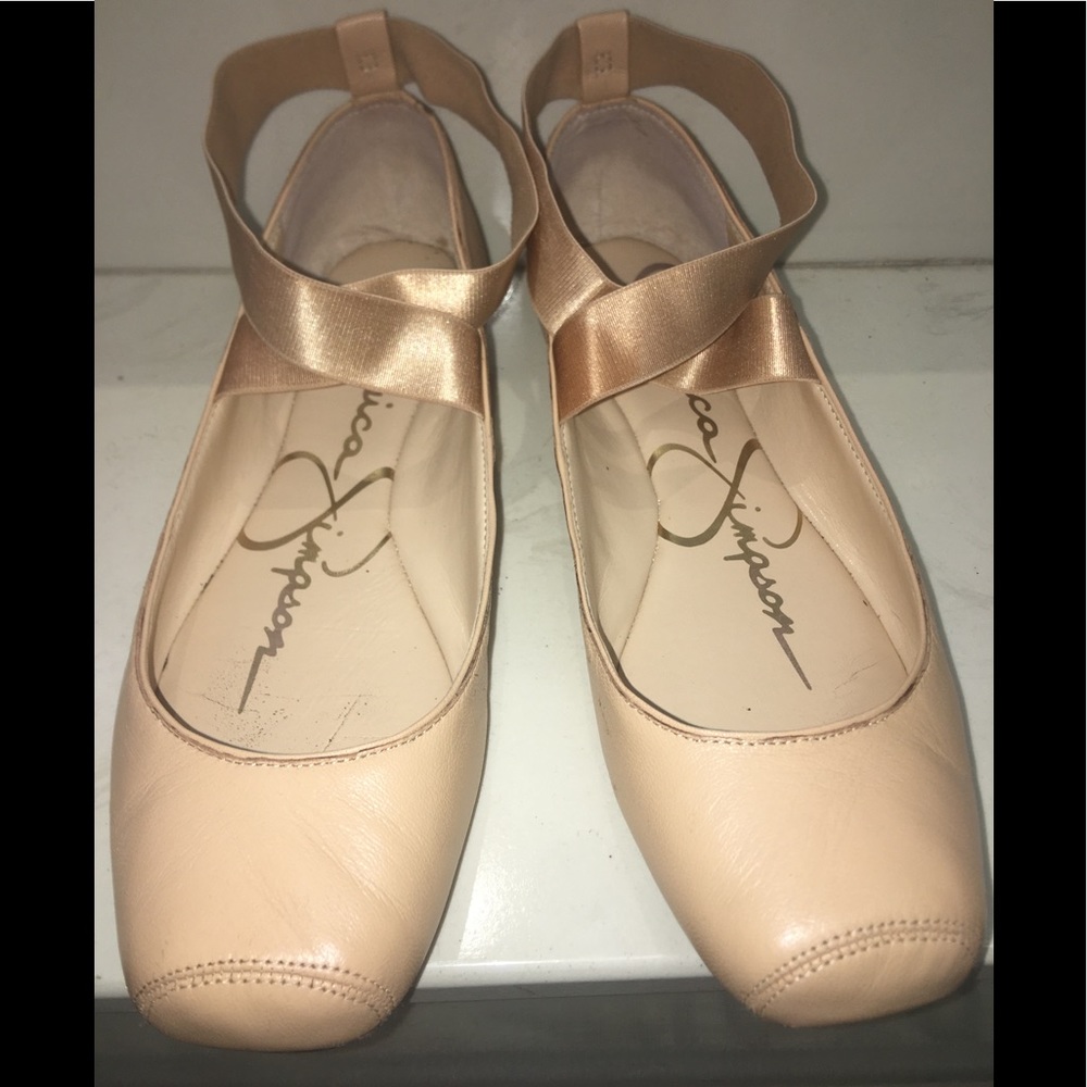 Jessica Simpson nude leather ballet flats